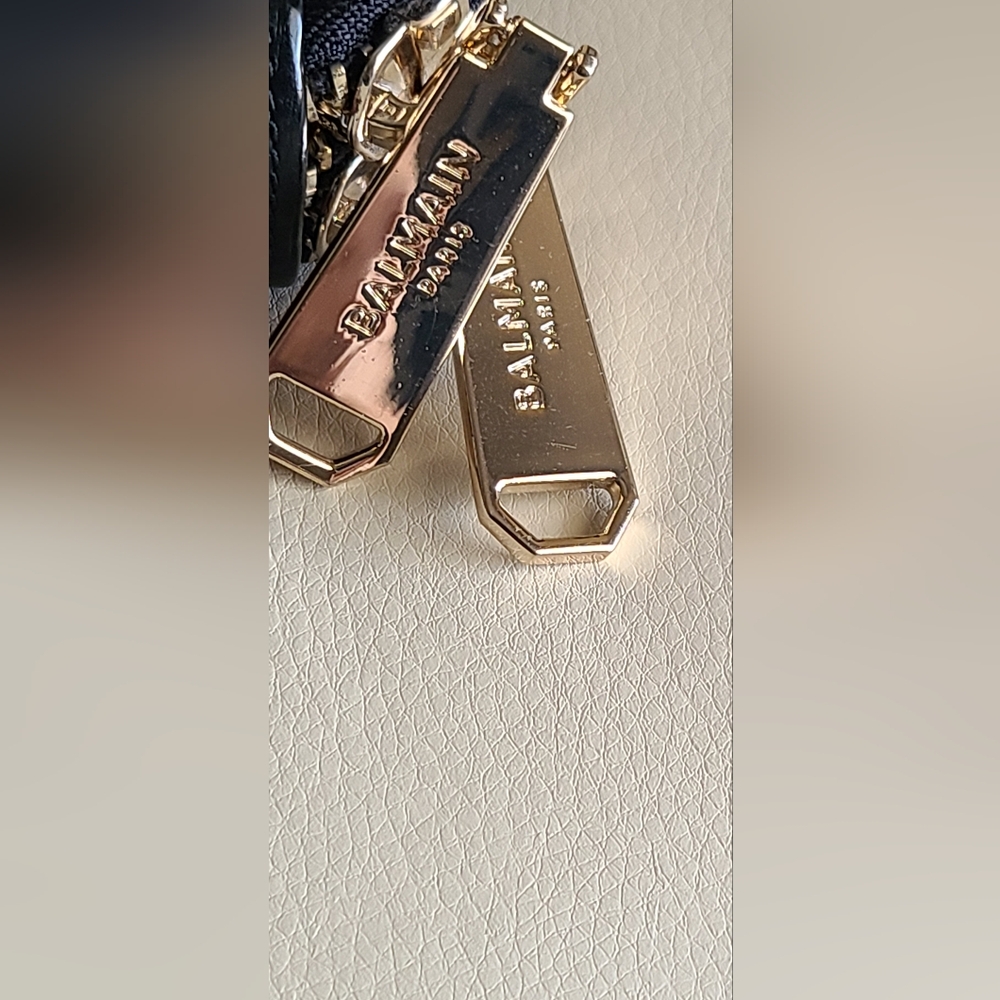 Balmain Black Leather Pouch with Gold Details - Picture 11 of 13
